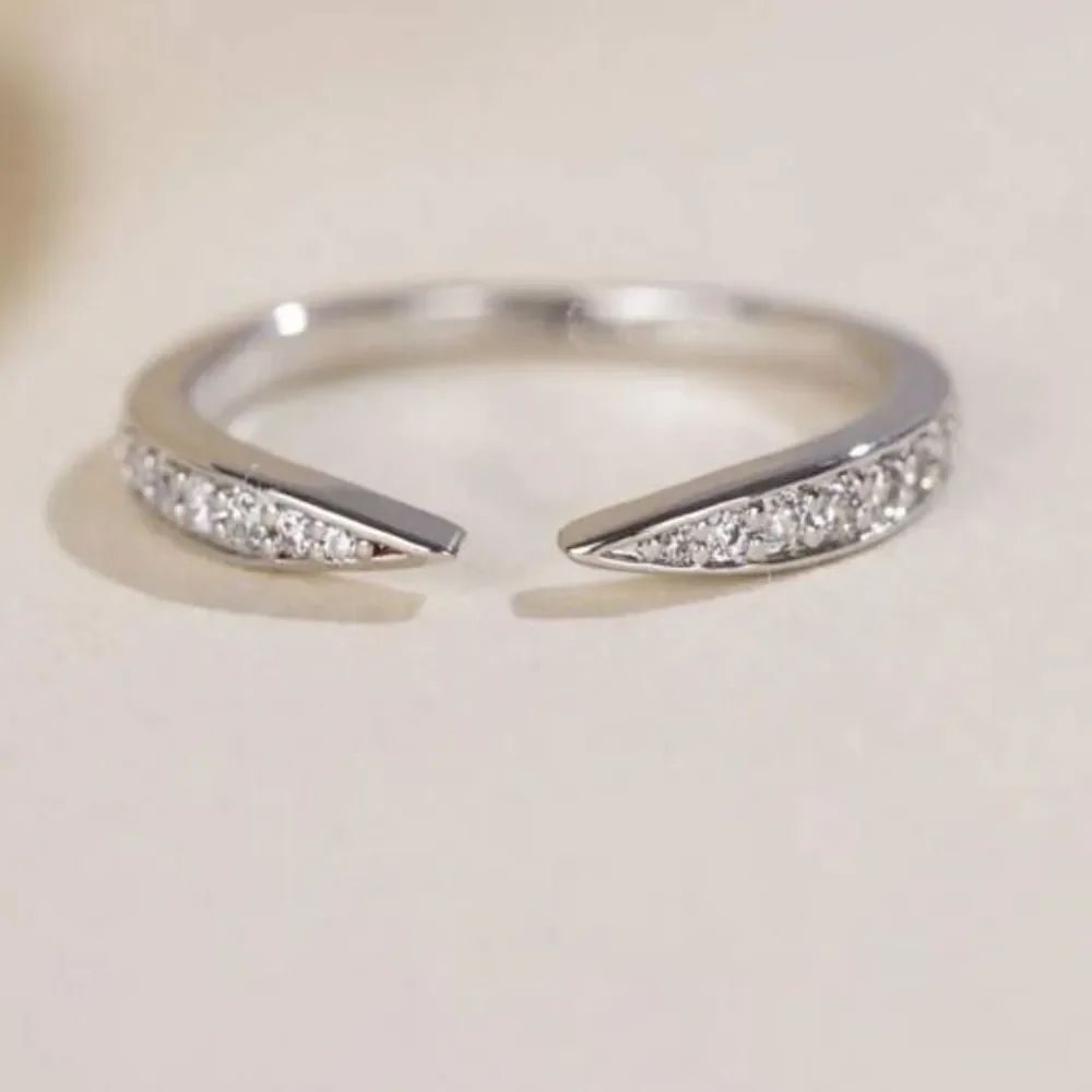 Elegant Silver Open Ring R46 - Picture 2 of 2
